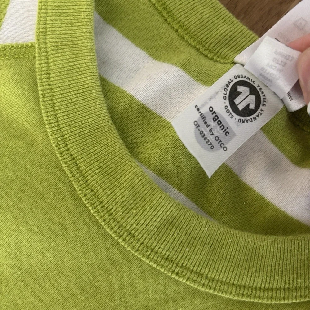 Hanna Andersson Grinch Pajama Top Adult Large‎ Organic Cotton Green Stripes